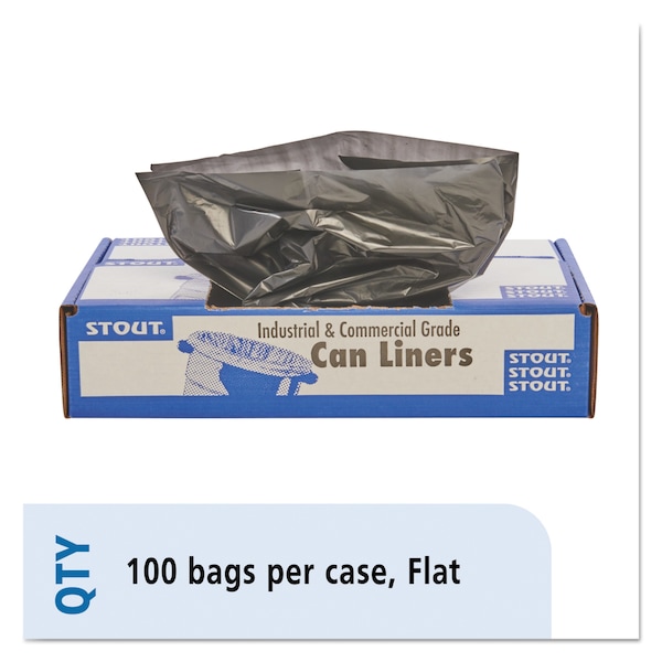 Stout 45 gal Trash Bags, 40 in x 48 in, Extra Heavy-Duty, 1.5 mil, Brown/Black, 100 PK T4048B15 - main